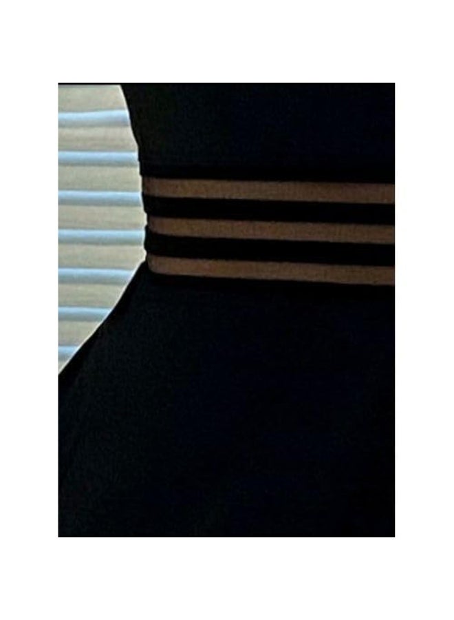 SHEIN-Swim Contrast Mesh Peplum One Piece Swimsuit - Image 5